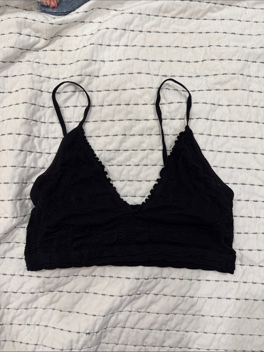 Free People Black Lace Triangle Bralette
